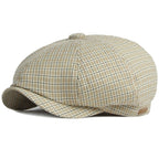 Gante Plaid Cotton Newsboy Cap