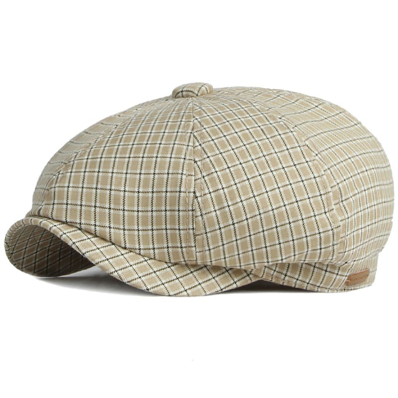 Gante Plaid Cotton Newsboy Cap