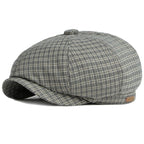 Gante Plaid Cotton Newsboy Cap