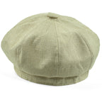 Genova Plain Linen Newsboy Cap