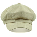 Genova Plain Linen Newsboy Cap