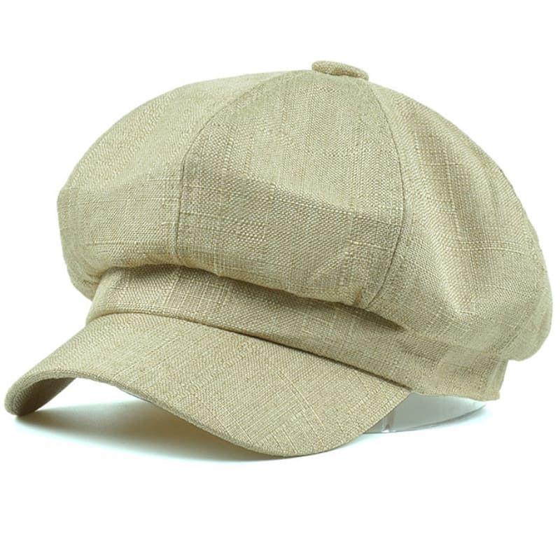 Genova Plain Linen Newsboy Cap