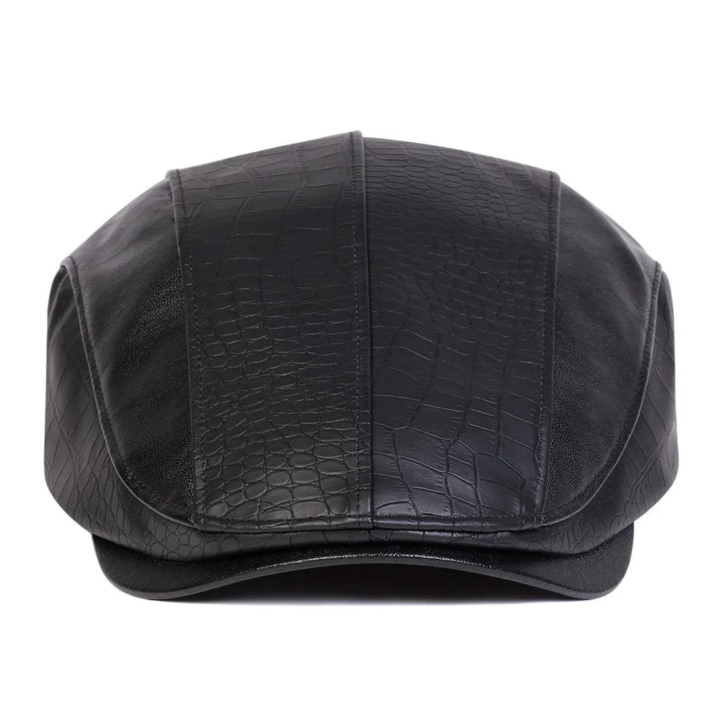 Georgetown Leather Scales Flat Cap