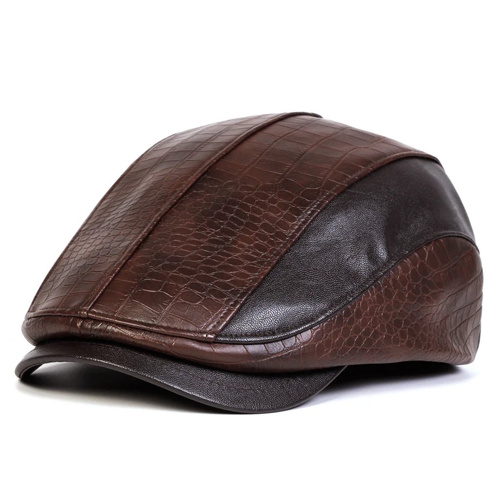 Georgetown Leather Scales Flat Cap