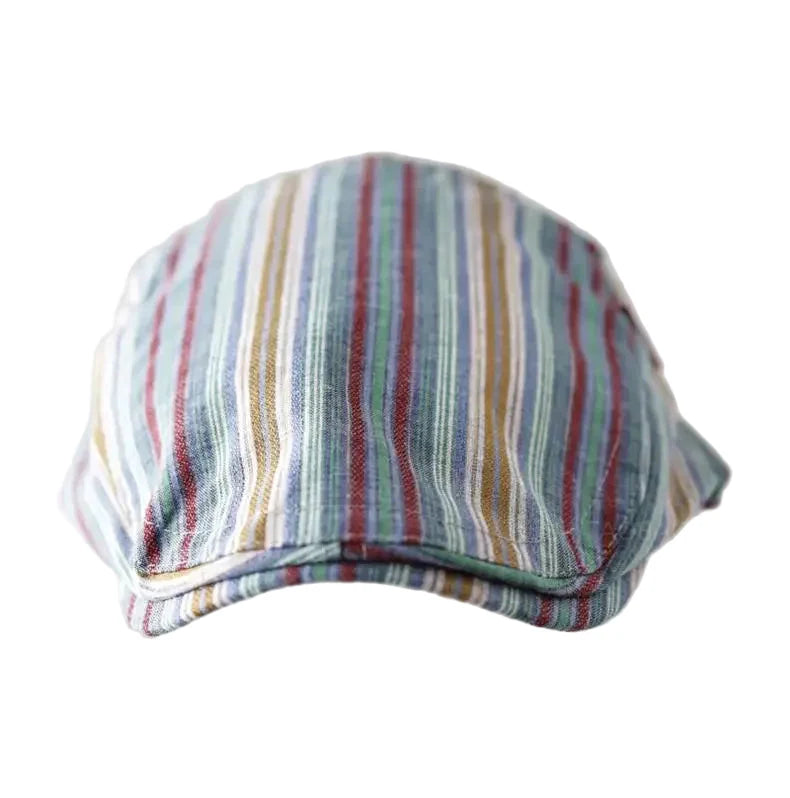 Gervais Striped Cotton Flat Cap