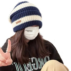 Ghelter Hand-Made Striped Knitted Beanie