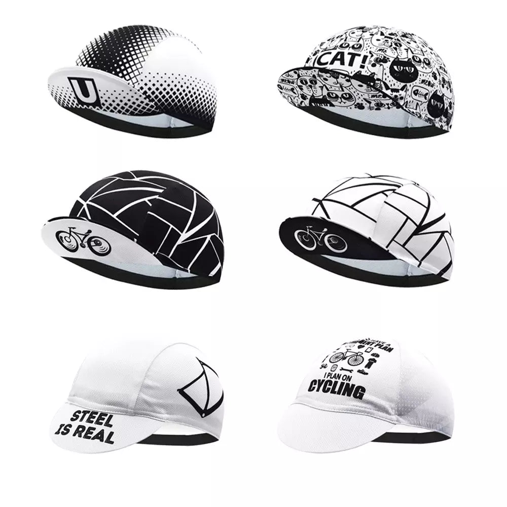 Ghelter Black & White Cycling Cap