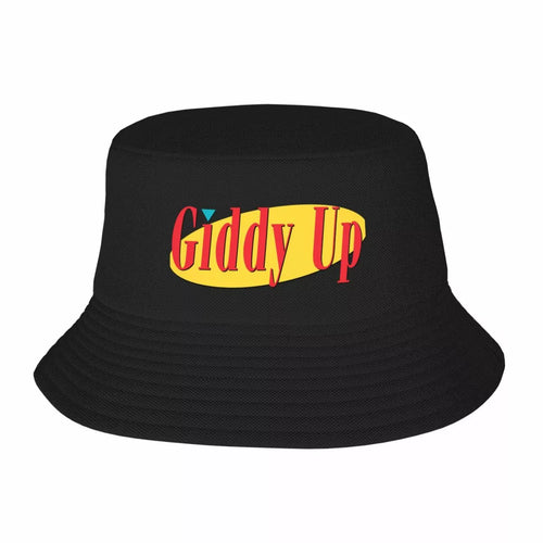 Bucket Hat Black Cotton - Wide Brim Summer Unisex Casual Outdoor top view