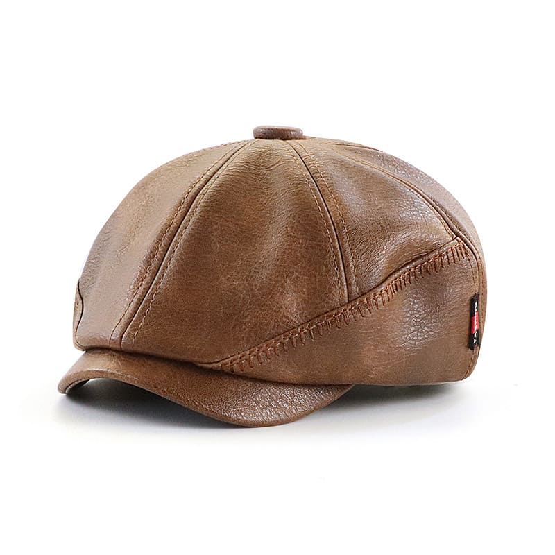 Girons Leather Newsboy Cap