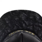 God Level Black Leather Snapback Cap