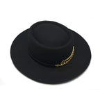 Gold Feather Cotton Porkpie Hat