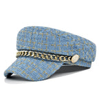 Golden Chain Plaid Cotton Sailor Cap