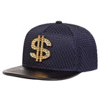 Golden Dollar Snakeskin Leather Snapback Cap