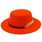Golden Feather Cotton Fedora Hat