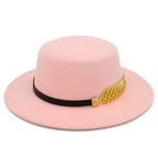 Golden Feather Cotton Fedora Hat