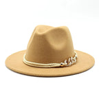 Golden Cord Felt Fedora Hat