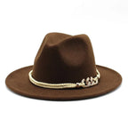 Golden Cord Felt Fedora Hat