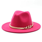 Golden Cord Felt Fedora Hat