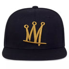 Golden Crown Black Snapback Cap