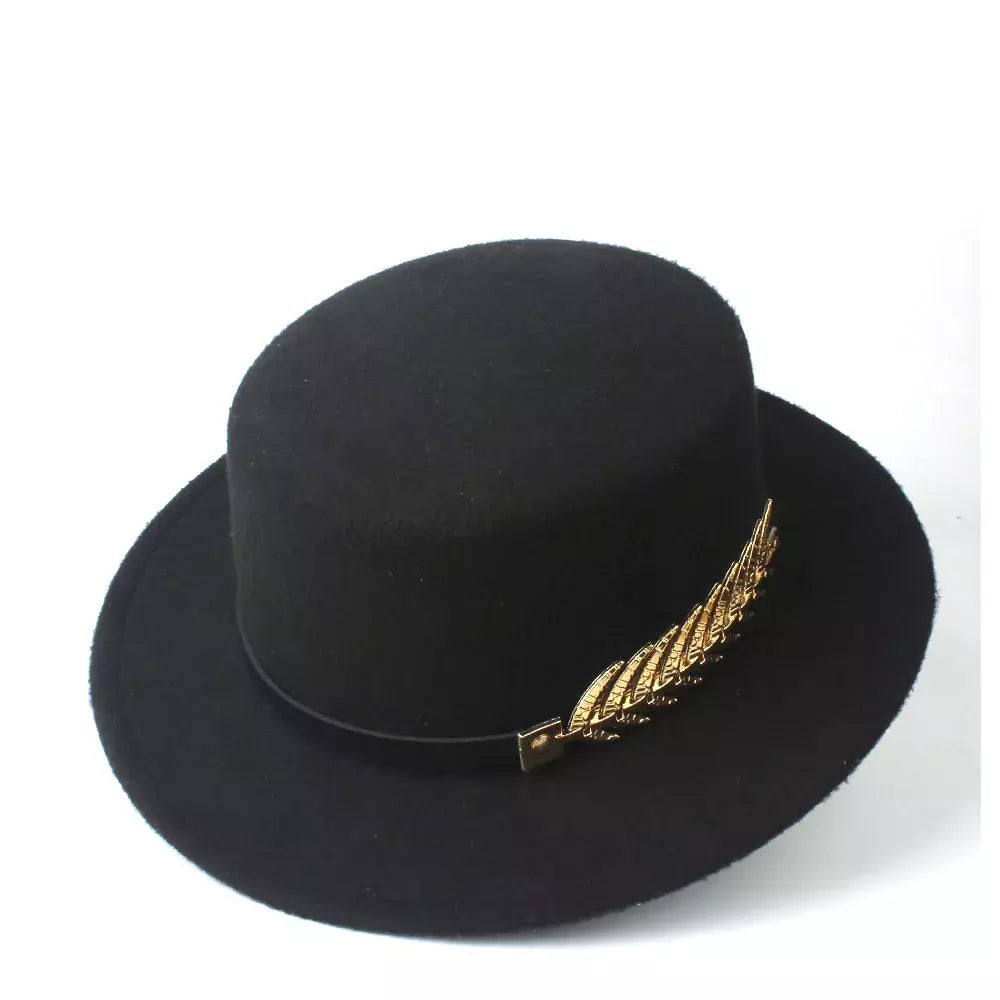 Black Classic Boater Hat – adjustable classic boater hat