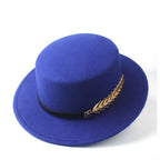 Blue Classic Boater Hat – classic boater hat close-up