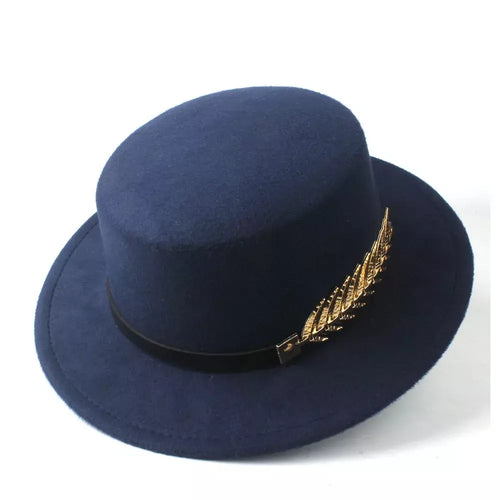 Blue Classic Boater Hat – adjustable classic boater hat