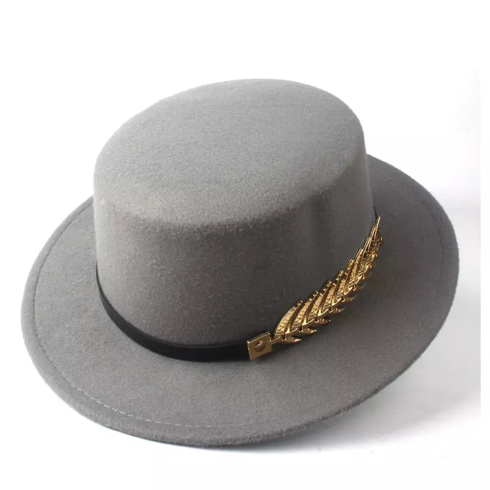 Gray Classic Boater Hat – adjustable classic boater hat