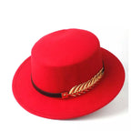 Red Classic Boater Hat – adjustable classic boater hat