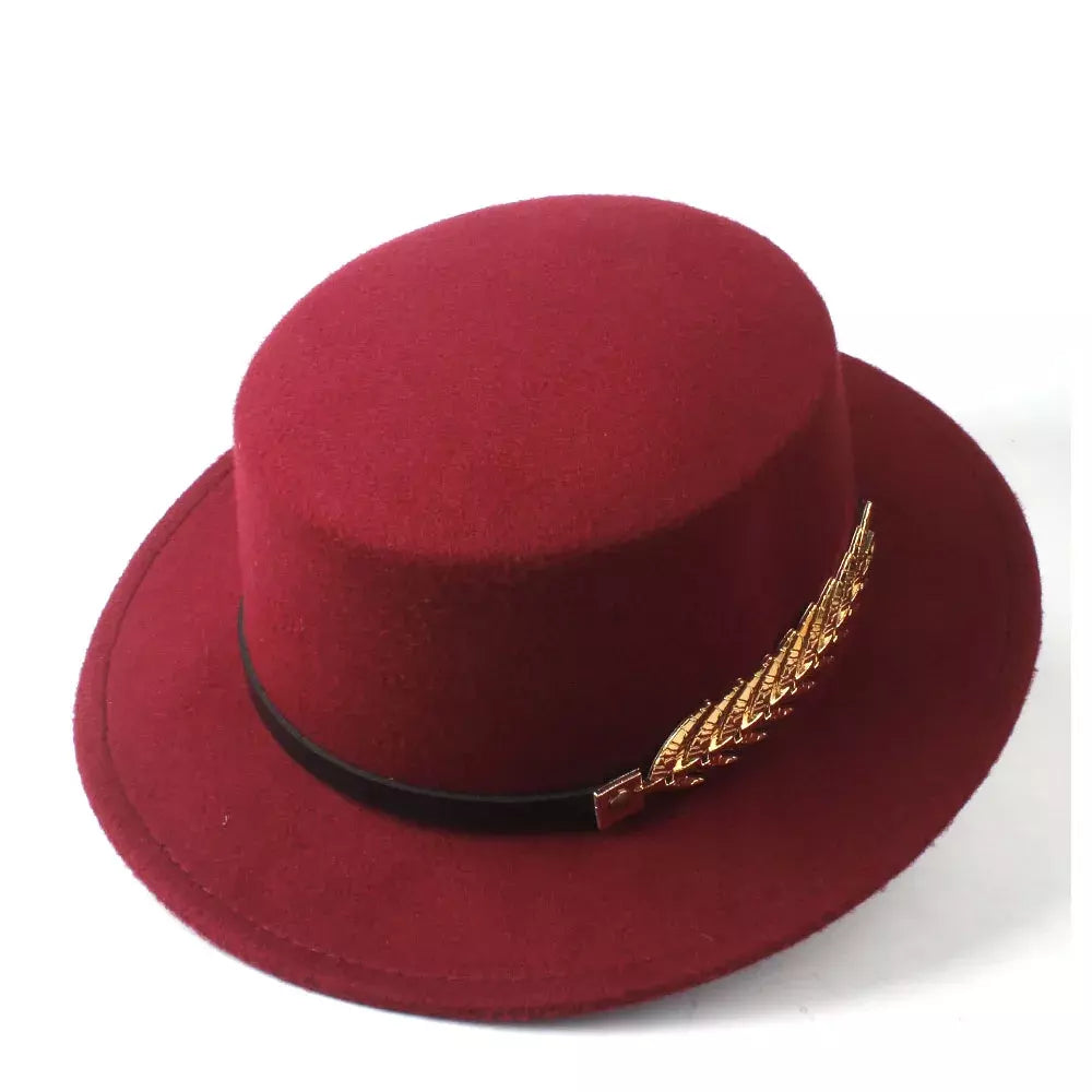 Red Classic Boater Hat – classic boater hat detail