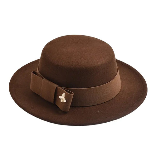 Coffee brown Classic Boater Hat – adjustable cotton summer hat