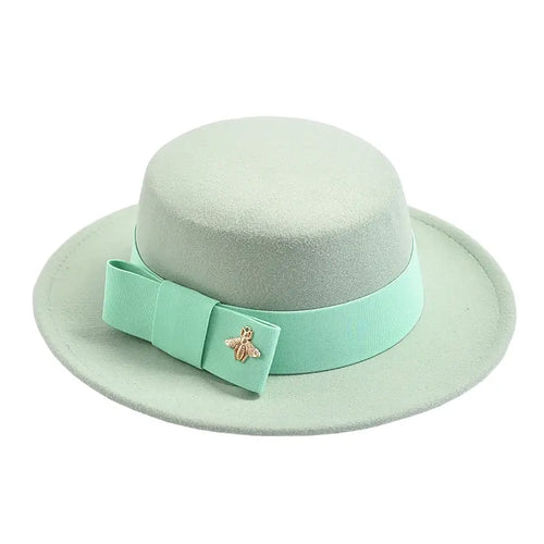 Green Classic Boater Hat – adjustable cotton summer hat