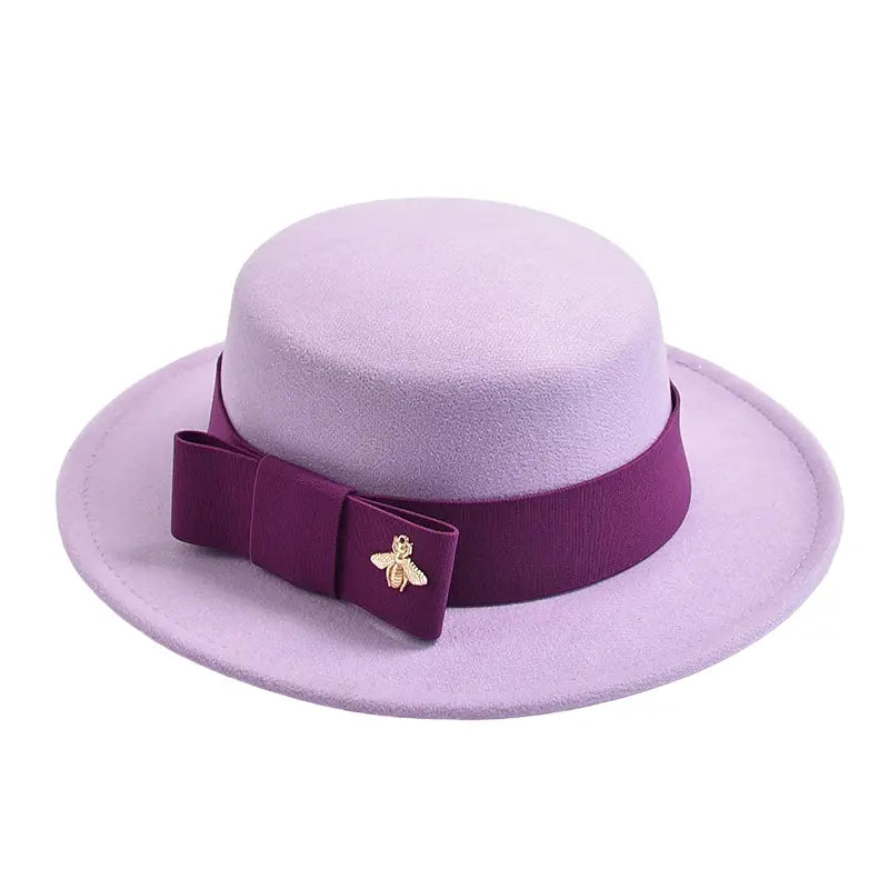 Light purple Classic Boater Hat – adjustable cotton summer hat