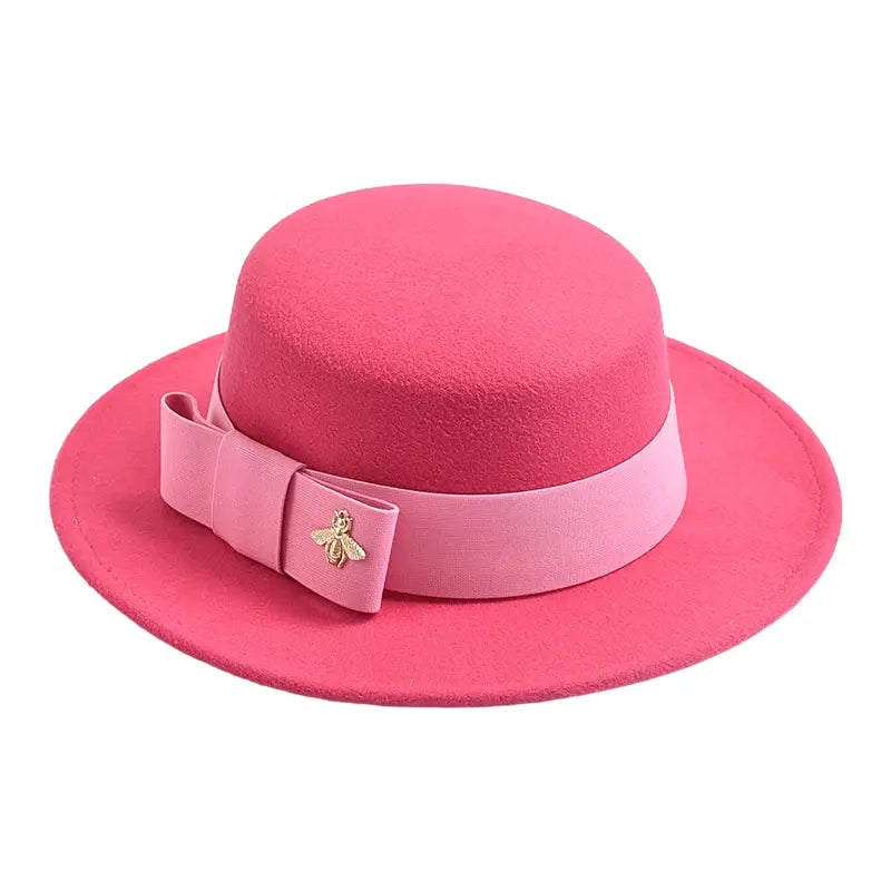 Rose pink Classic Boater Hat – adjustable cotton summer hat