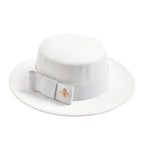 White Classic Boater Hat – lightweight cotton summer hat