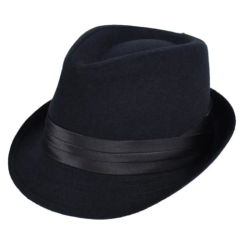 Black Felt Trilby Hat