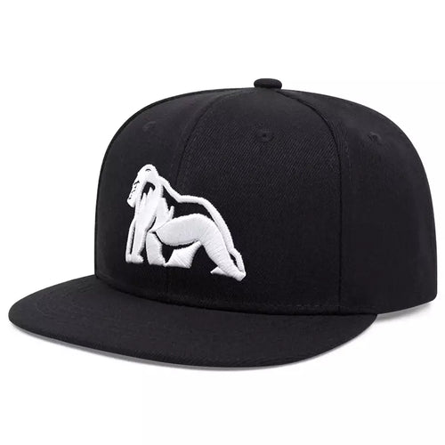 Black Snapback Cap back view