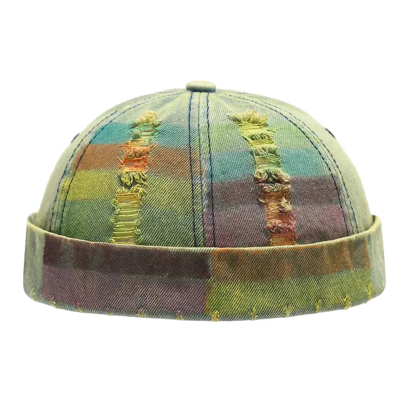 Graffiti Multicolor Painting Ripped Denim Docker Cap