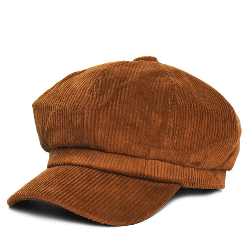 Brown Corduroy Newsboy Cap