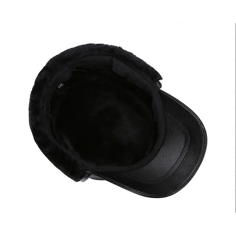 Halifax Winter Genuine Leather Earflaps Bomber Army Cap