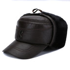 Halifax Winter Genuine Leather Earflaps Bomber Army Cap