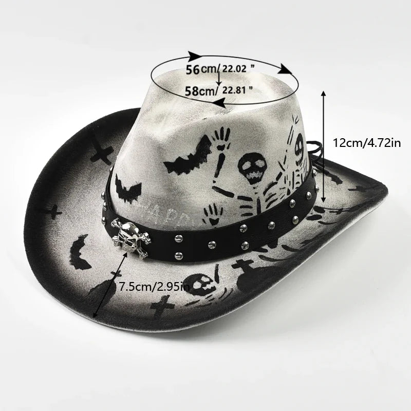 Halloween Nightmare White Cotton Cowboy Hat