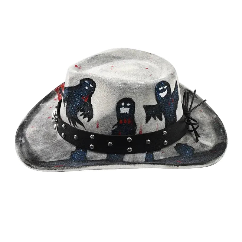 Halloween Nightmare White Cotton Cowboy Hat