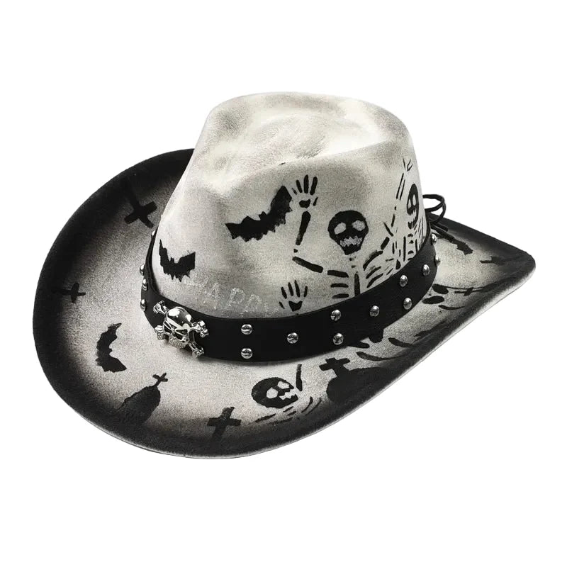 Halloween Nightmare White Cotton Cowboy Hat