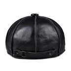Hampton Genuine Leather Newsboy Cap