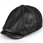 Hampton Genuine Leather Newsboy Cap