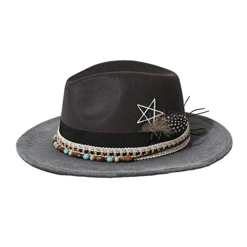 Gray Bohemian Fedora Hat