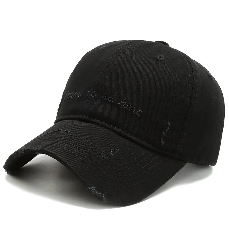 Happy To Be Here Cotton Baseball Cap