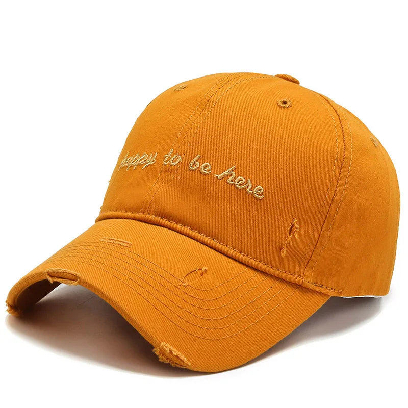 Happy To Be Here Cotton Baseball Cap