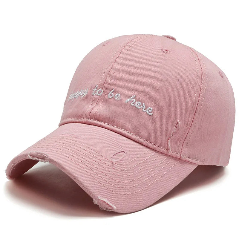 Happy To Be Here Cotton Baseball Cap