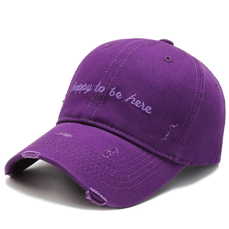Happy To Be Here Cotton Baseball Cap